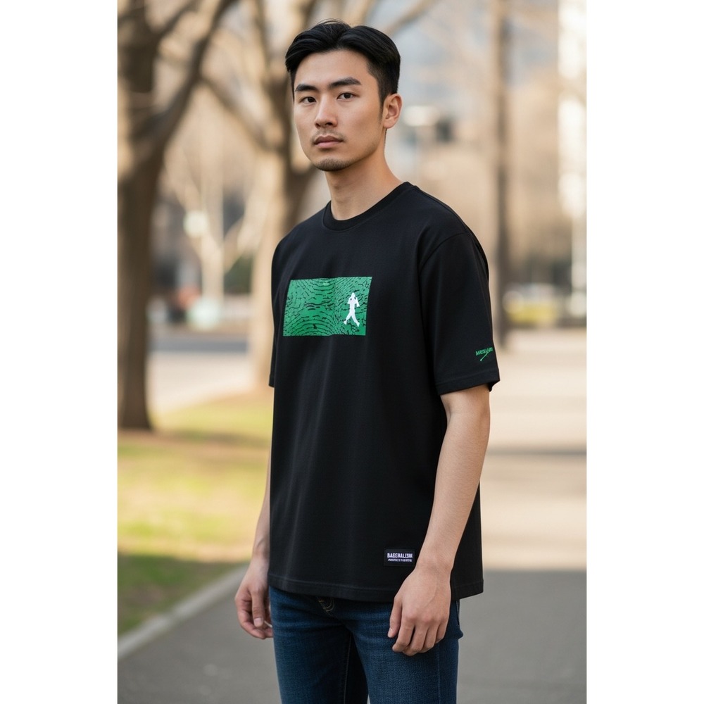 1025 Baseballism MLB Licensed Black Graphic Green Field Groundskeeper Small